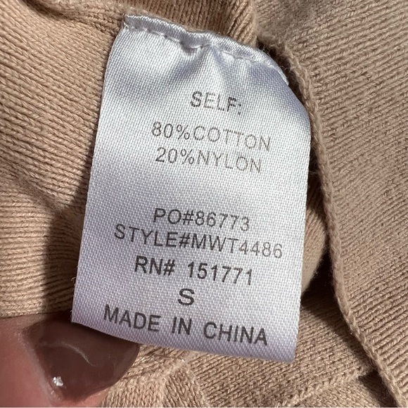 LE LIS TAN LONG SLEEVE LACE UP OPEN BACK CROPPED TOP WITH SQUARE NECK SIZE SMALL - Picture 7 of 10